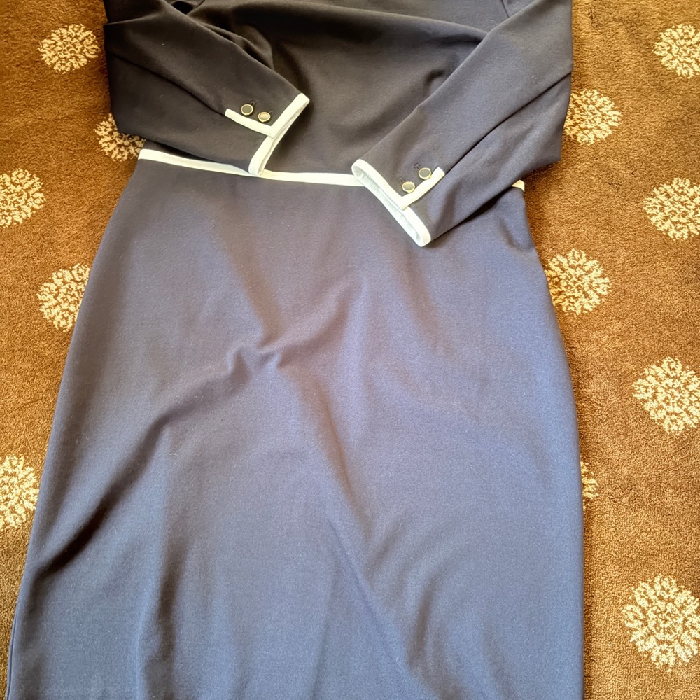 Talbots Navy and White Mini Dress